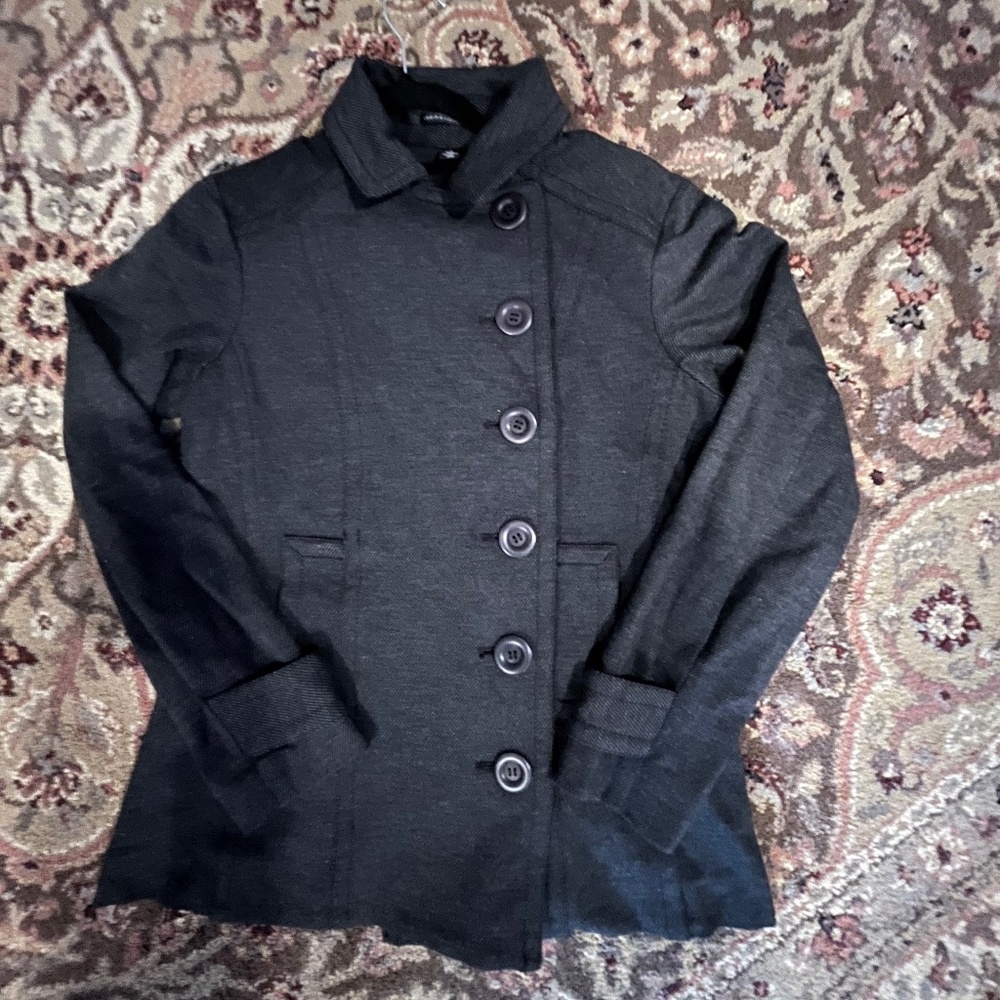 Isda & Co Jersey knit jacket asymmetrical buttons S
